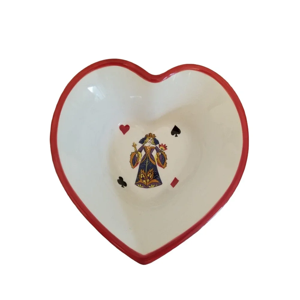 King of Hearts Tabletops Gallery Playing Cards Ceramic Snack Plates Set of 4